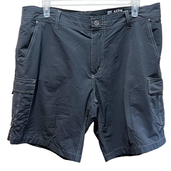 Kuhl Shorts 40 Nylon Cargo Hiking Outdoor Wicking Quick Dry Gray Mens  B42 - Picture 1 of 4